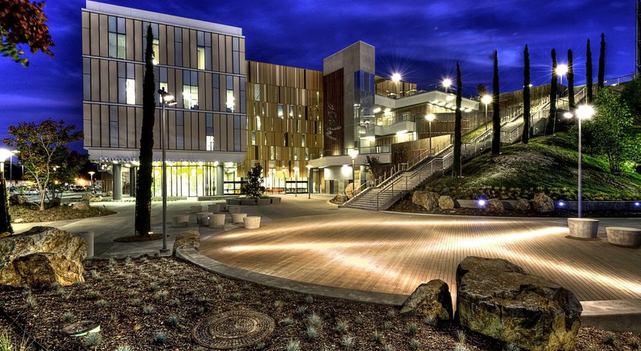 City College lit up at night