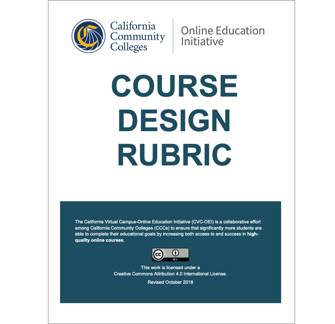 CVC Course Design Rubric title page