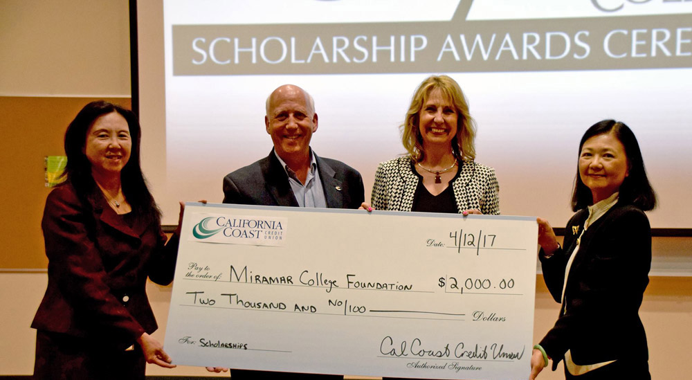 A Check donation to the Miramar College Foundation