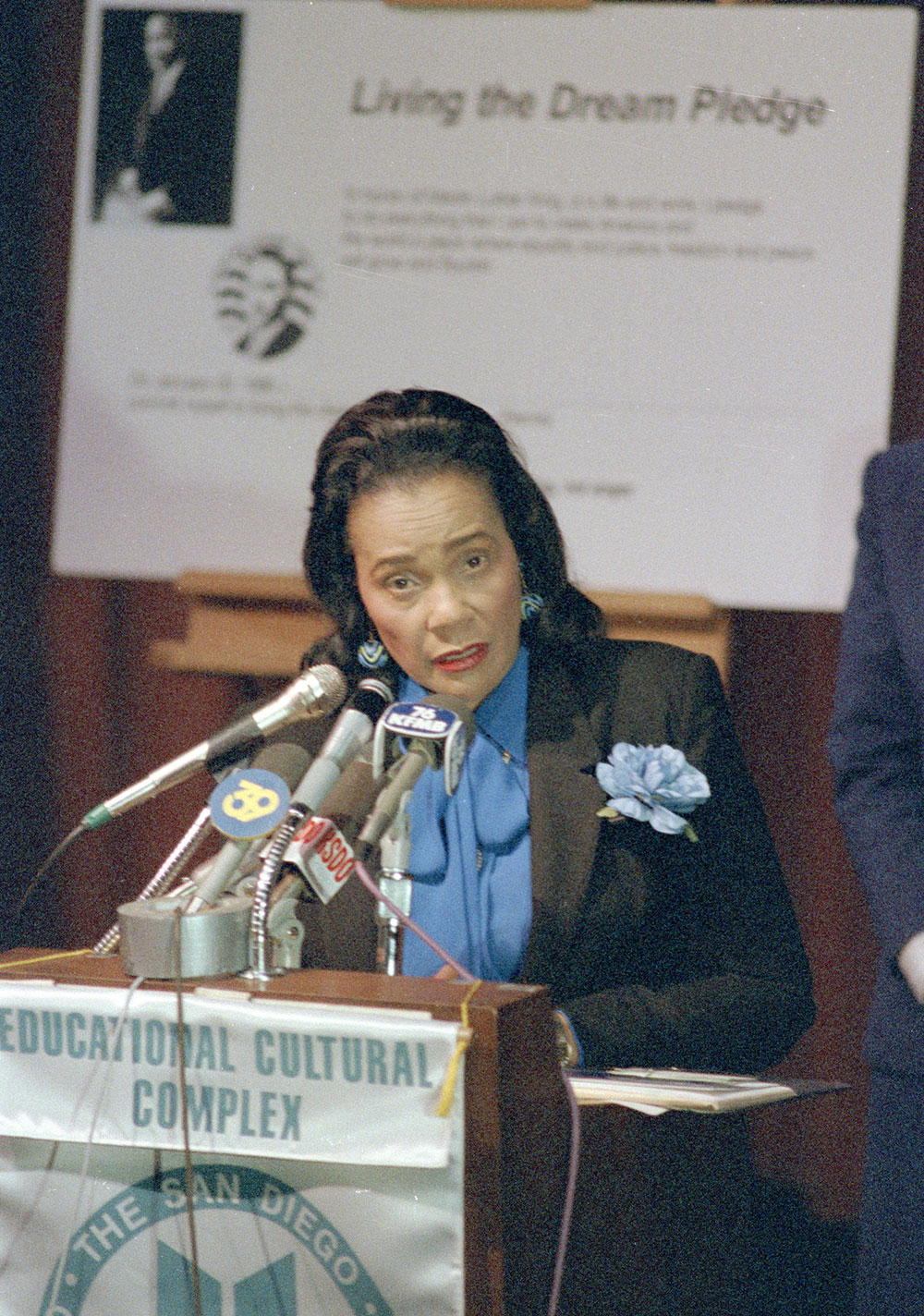 Coretta Scott King speaks at the ECC in 1985