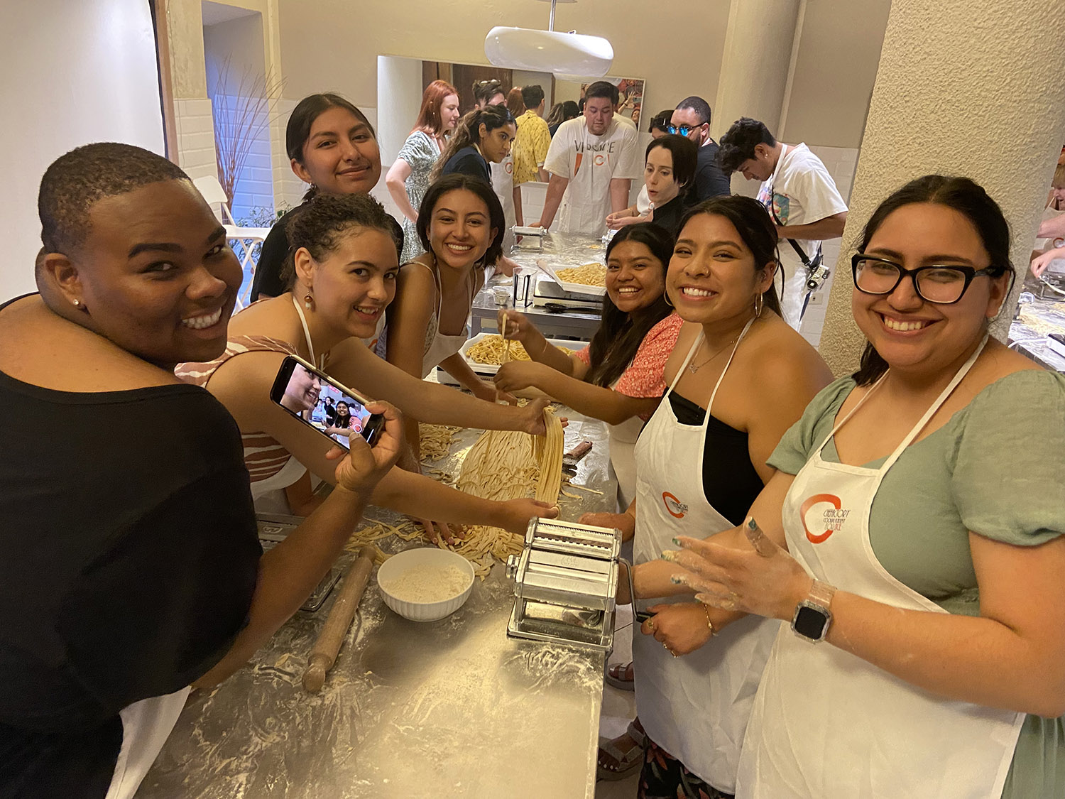 Students who took part in Mesa College’s Florence study abroad program got show off their pasta making skills during a cooking class.