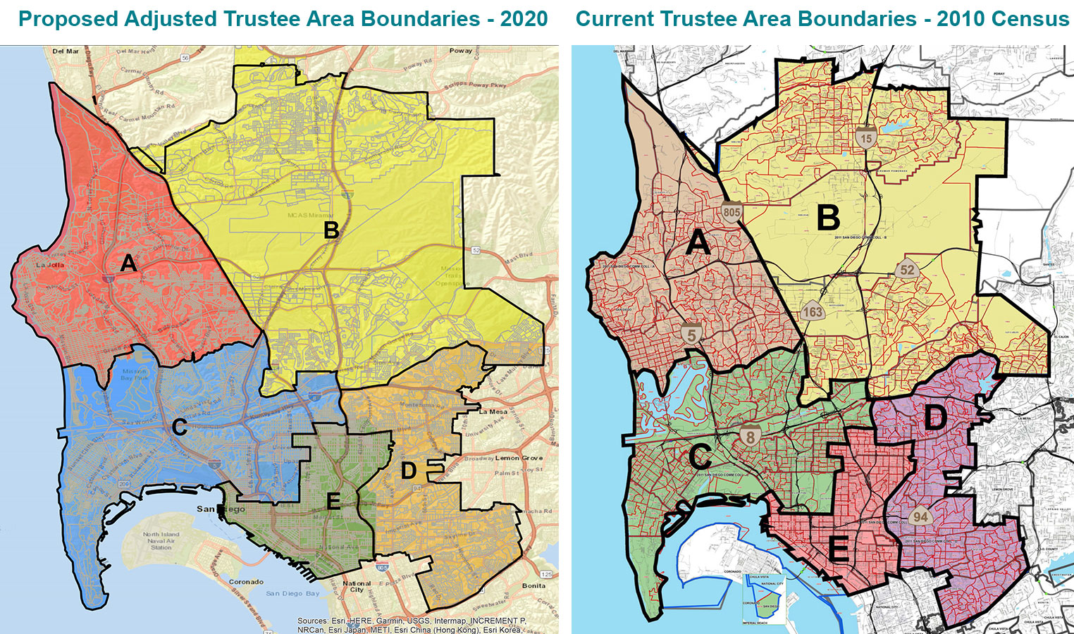 Redistricting map compares boundaries for 2010 to 2020