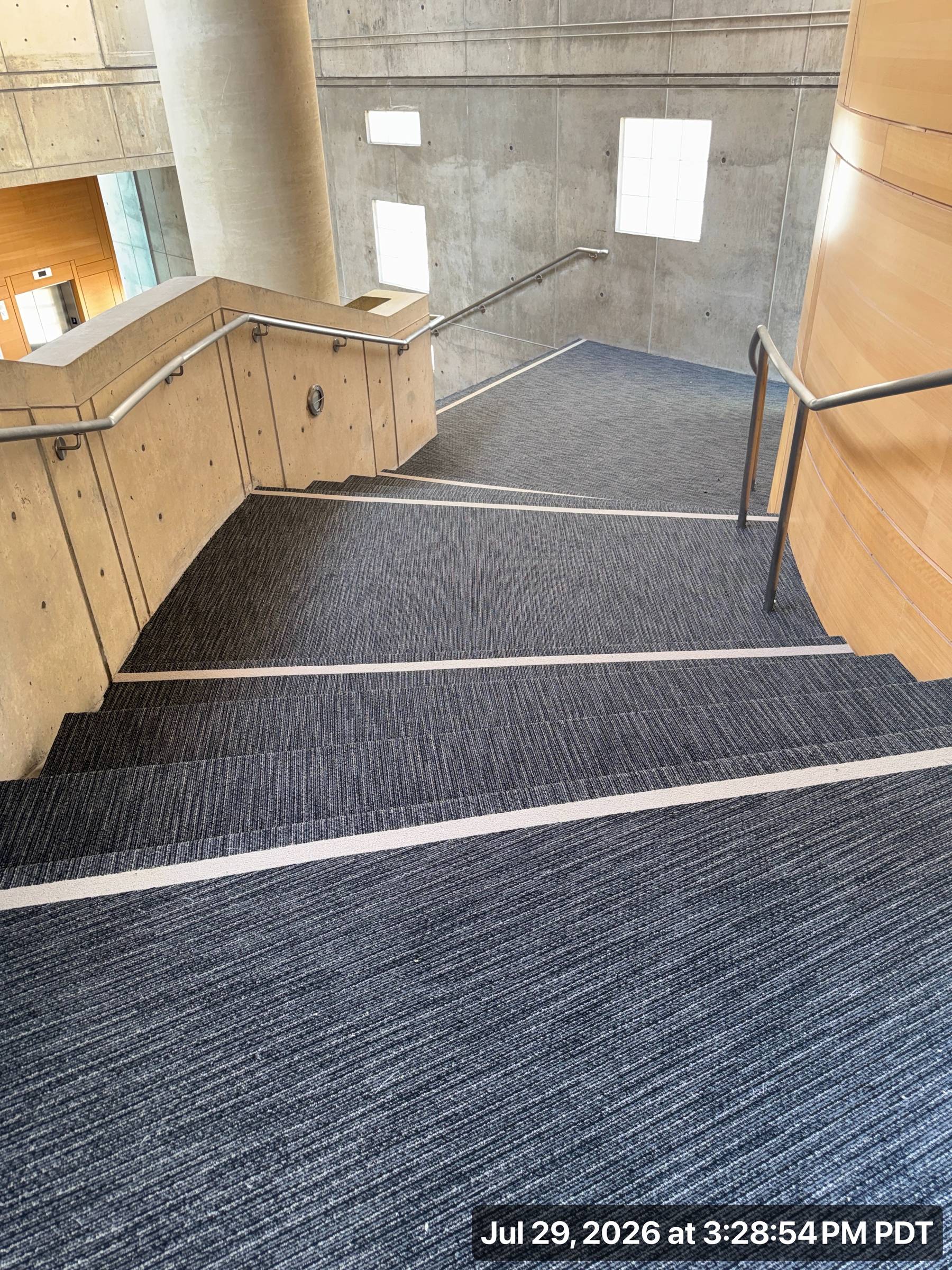 Mesa Learning Resource Center Completed Carpet Update on Stairs
