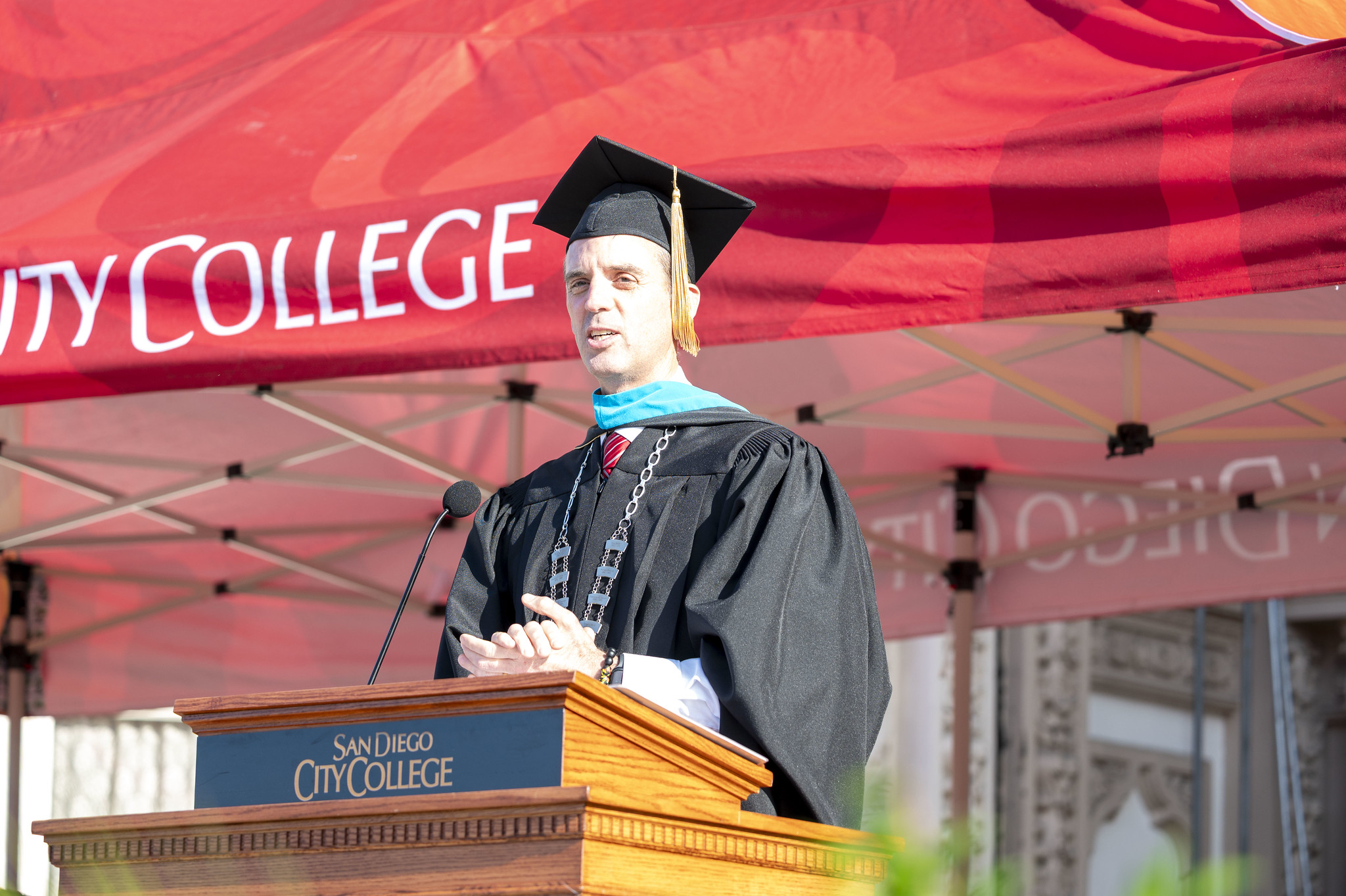 
Chancellor Gregory Smith speaking during commencement.
