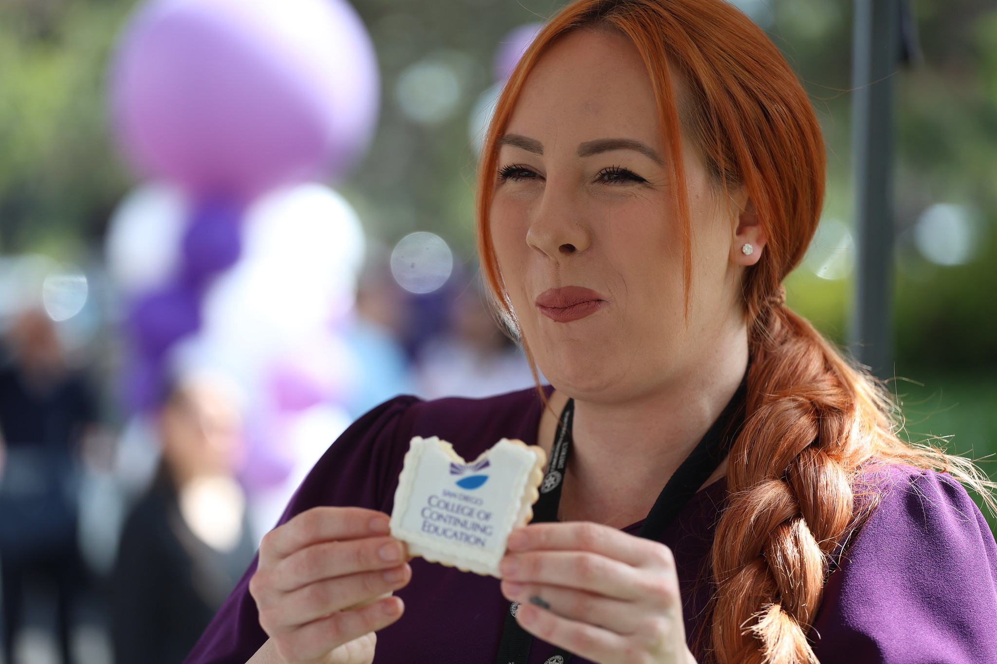 
A guest eating a cookie
