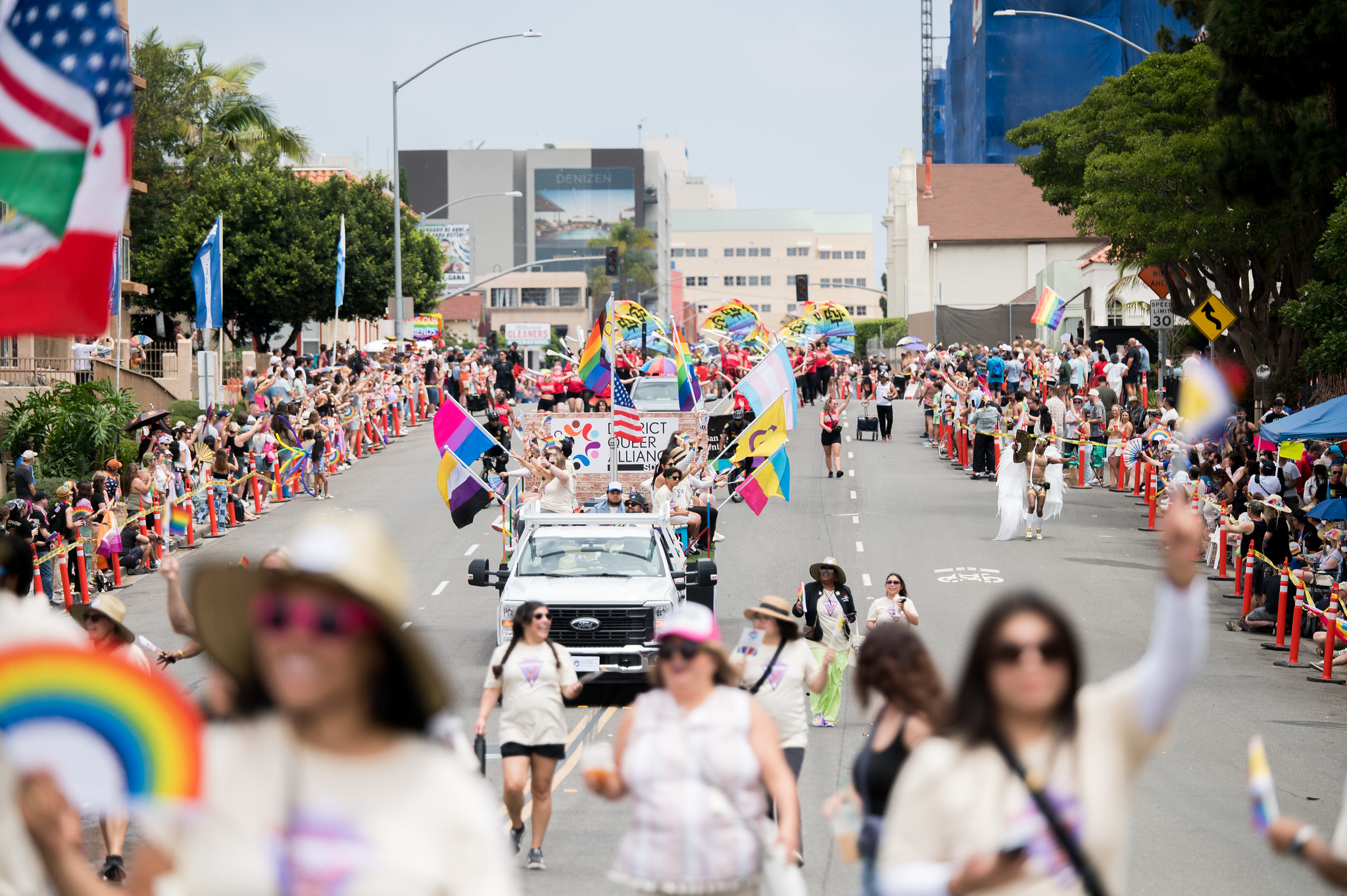 
The SDCCD float making its way down the parade route.
